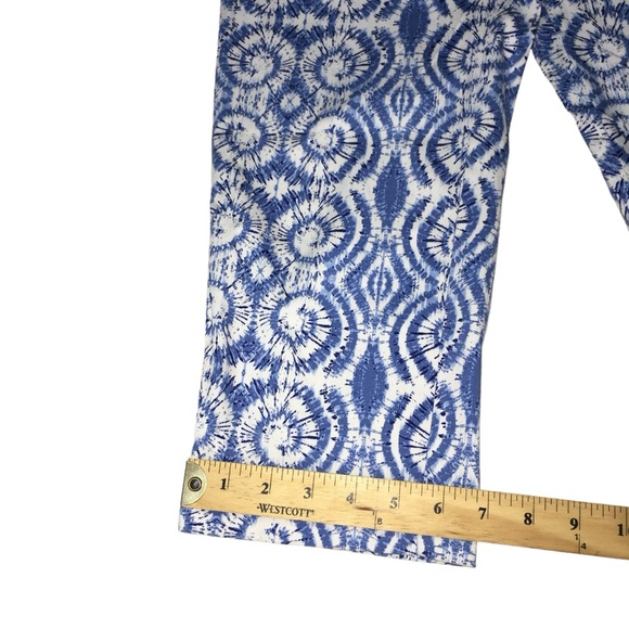 Ruby Rd Blue White Swirl Pattern Crop Cropped Pants - Women’s 6 - Picture 7 of 11